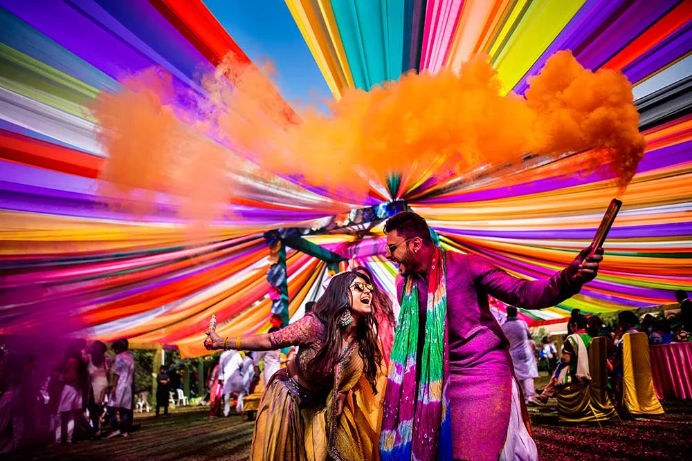 Love in Full Color: Capturing Holi-Themed Wedding Moments
